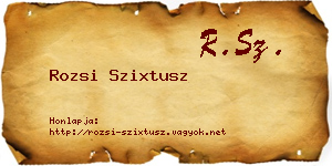 Rozsi Szixtusz névjegykártya